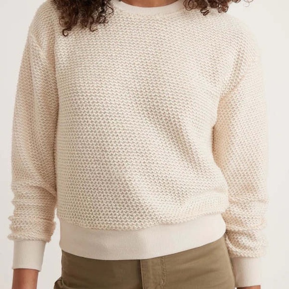 NWT Marine Layer Birdseye Sweatshirt Cream Ivory Small - Picture 3 of 9